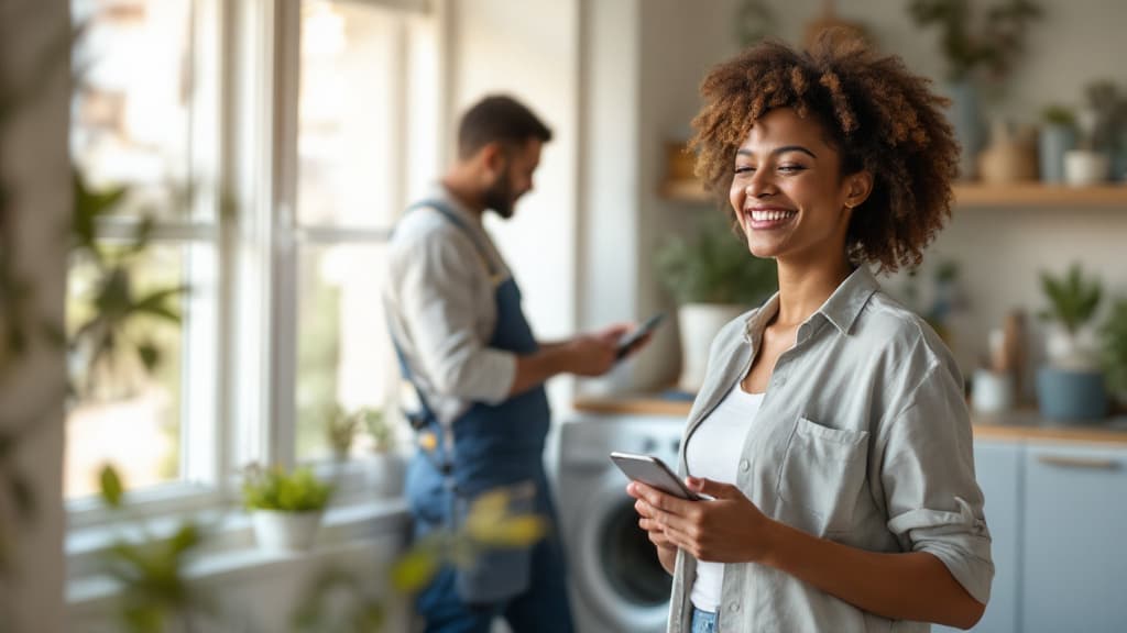 Professional using FixMate to manage repair jobs
